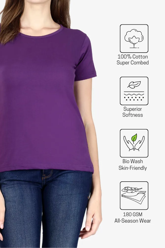 Purple Scoop Neck T-shirt for women