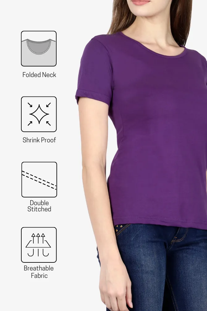 Purple Scoop Neck T-shirt for women