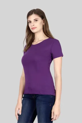 Purple Scoop Neck T-shirt for women