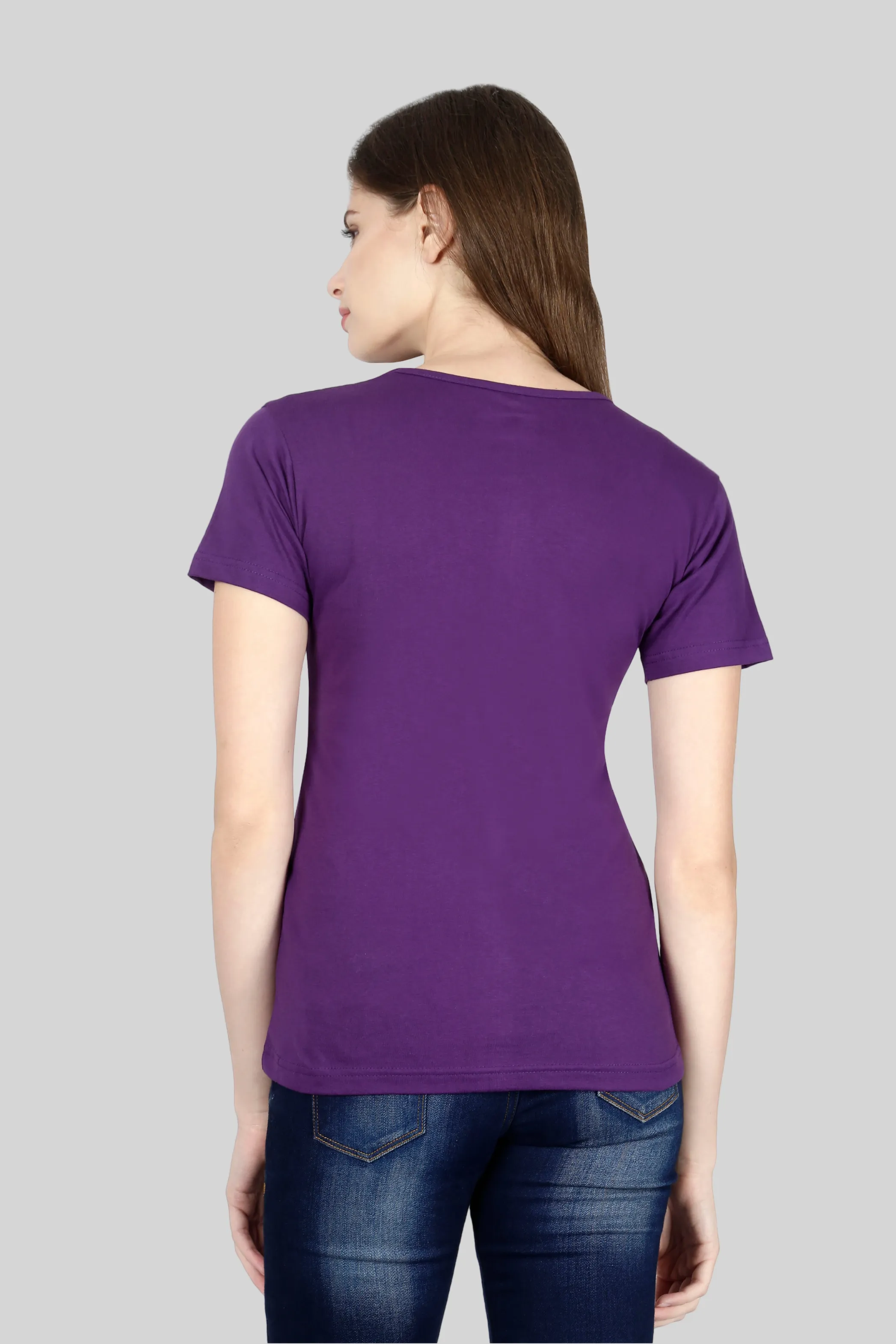 Purple Scoop Neck T-shirt for women