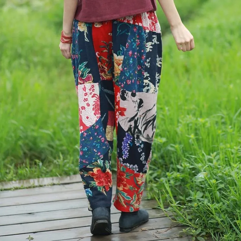 Random Patchwork Floral Hippie Pants