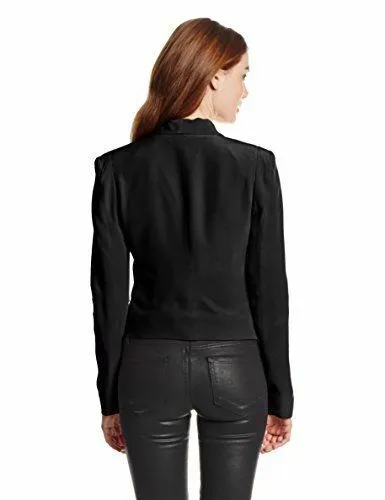 REBECCA MINKOFF Women's Black Becky Silk Crepe Jacket Size Large NWT