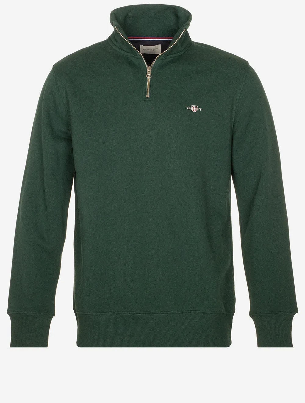 Regular Fit Shield Half Zip Sweatshirt Tartan Green