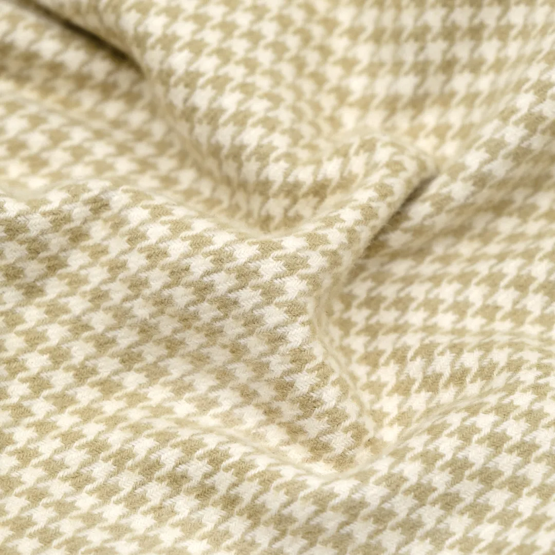 Remnant - 1m - Houndstooth Classic Cotton Flannel - Sand