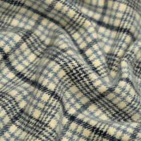 Remnant - 2.3m - Plaid Classic Cotton Flannel - Vanilla/Bluestone/Navy