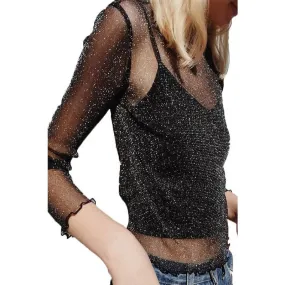 Sasha Mesh Top, Black