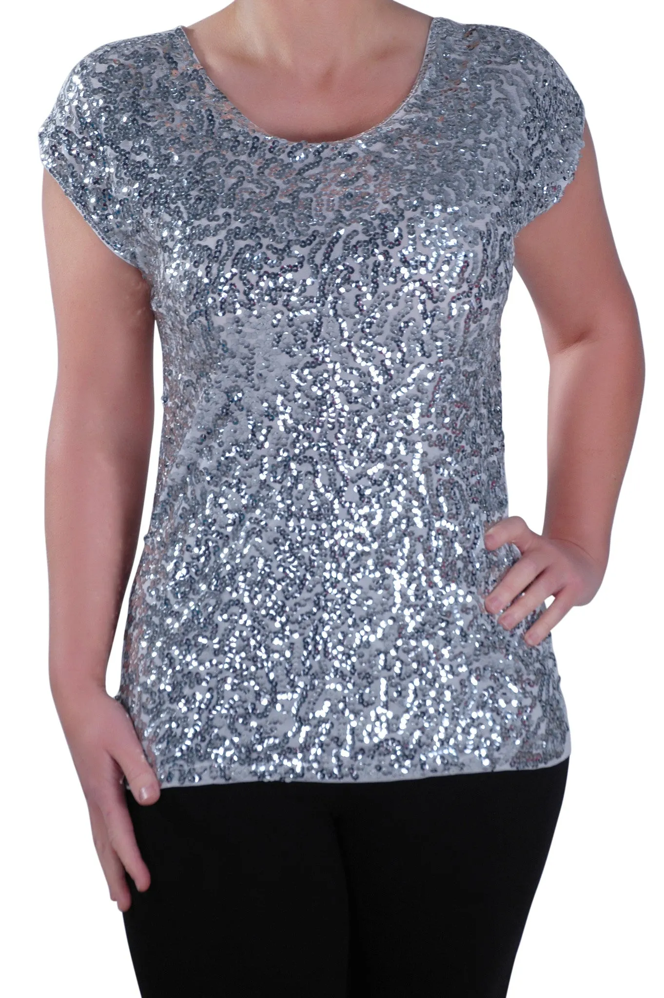 Sequin Embellished Sparkle Evening Tops