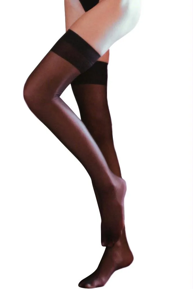 Sheer Black Thigh Highs with Backseam in OSXL