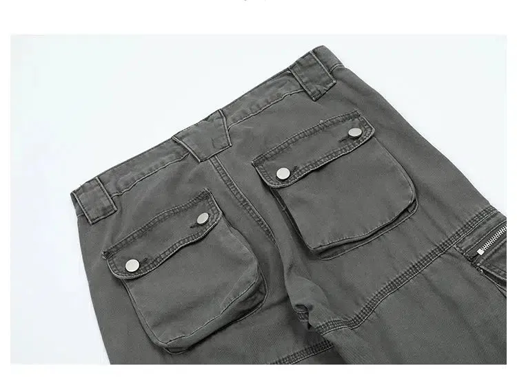 Side Zipper Pocket Slim-fit Cargo Pants