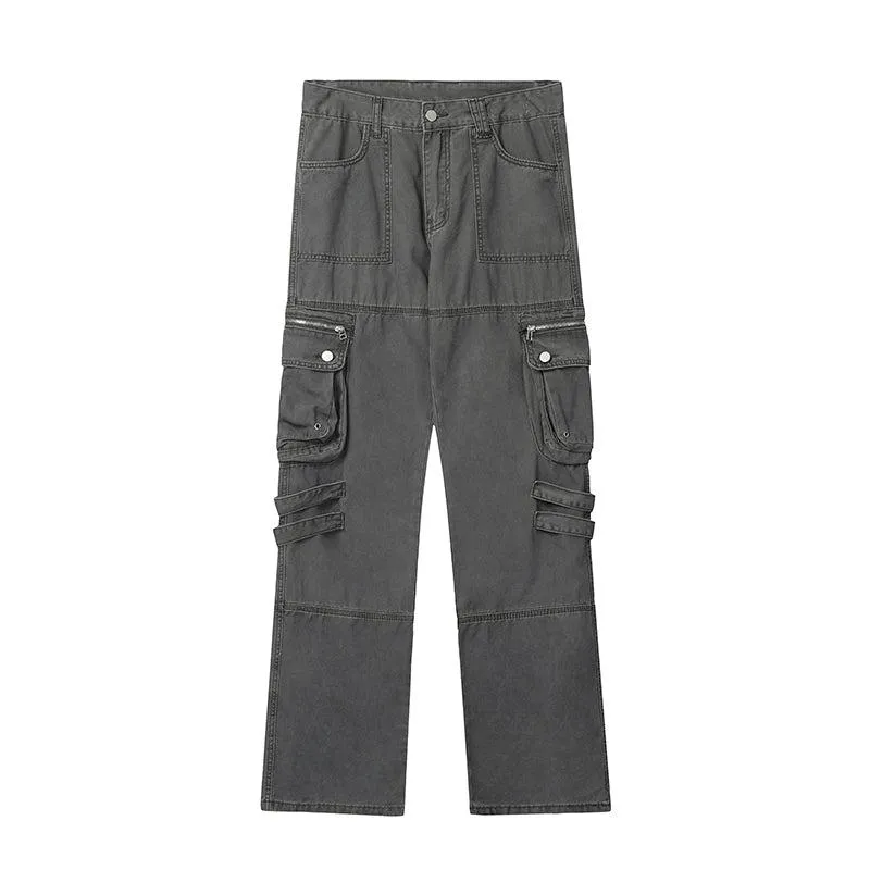 Side Zipper Pocket Slim-fit Cargo Pants