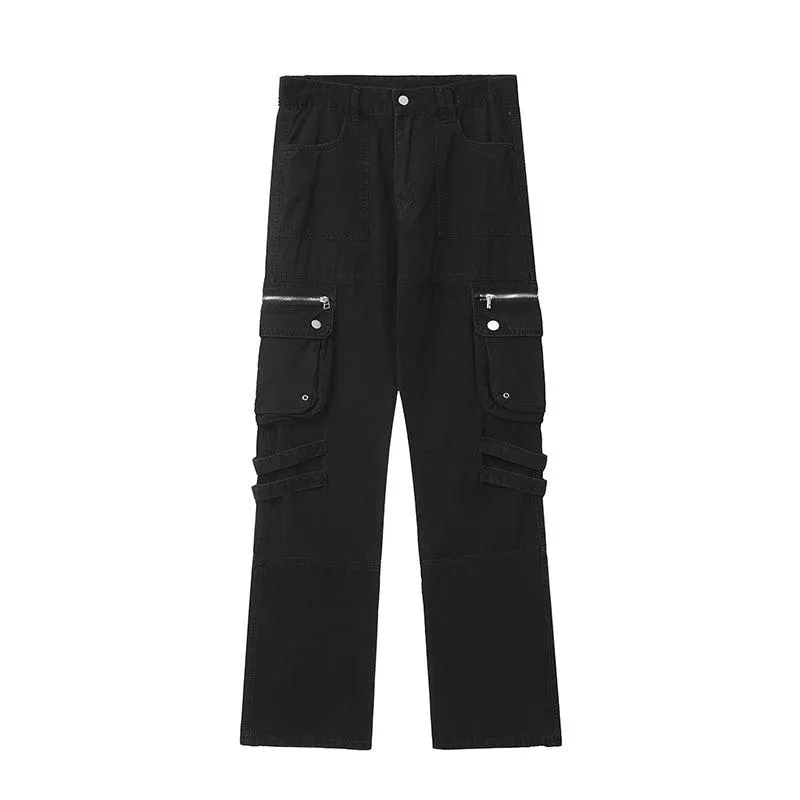 Side Zipper Pocket Slim-fit Cargo Pants