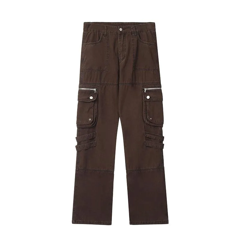 Side Zipper Pocket Slim-fit Cargo Pants