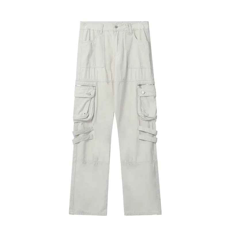 Side Zipper Pocket Slim-fit Cargo Pants