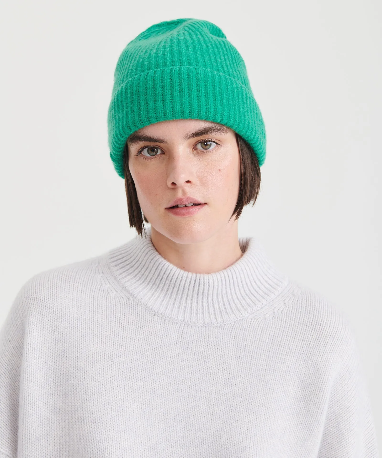 Signature Cashmere Ribbed Beanie