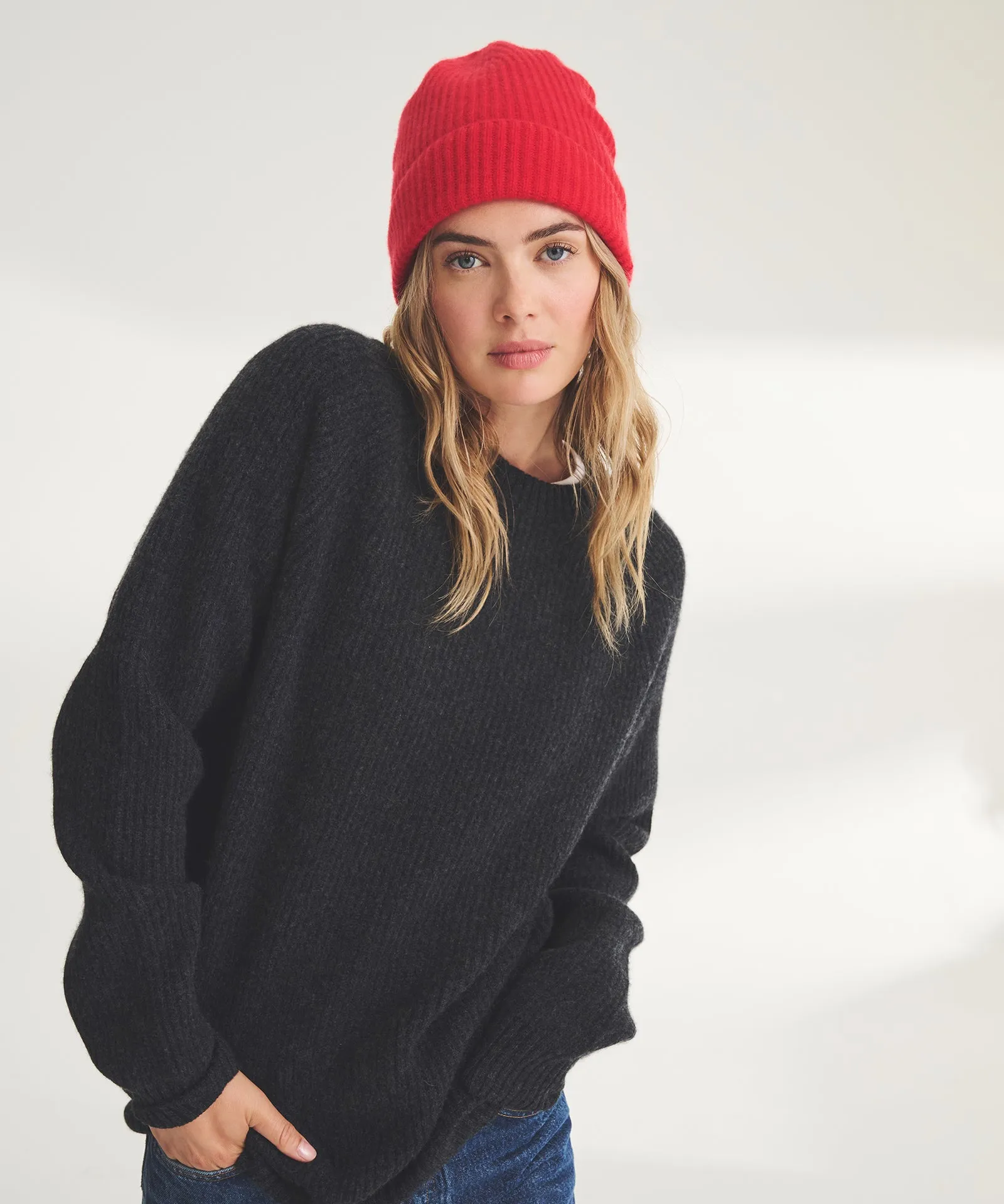 Signature Cashmere Ribbed Beanie