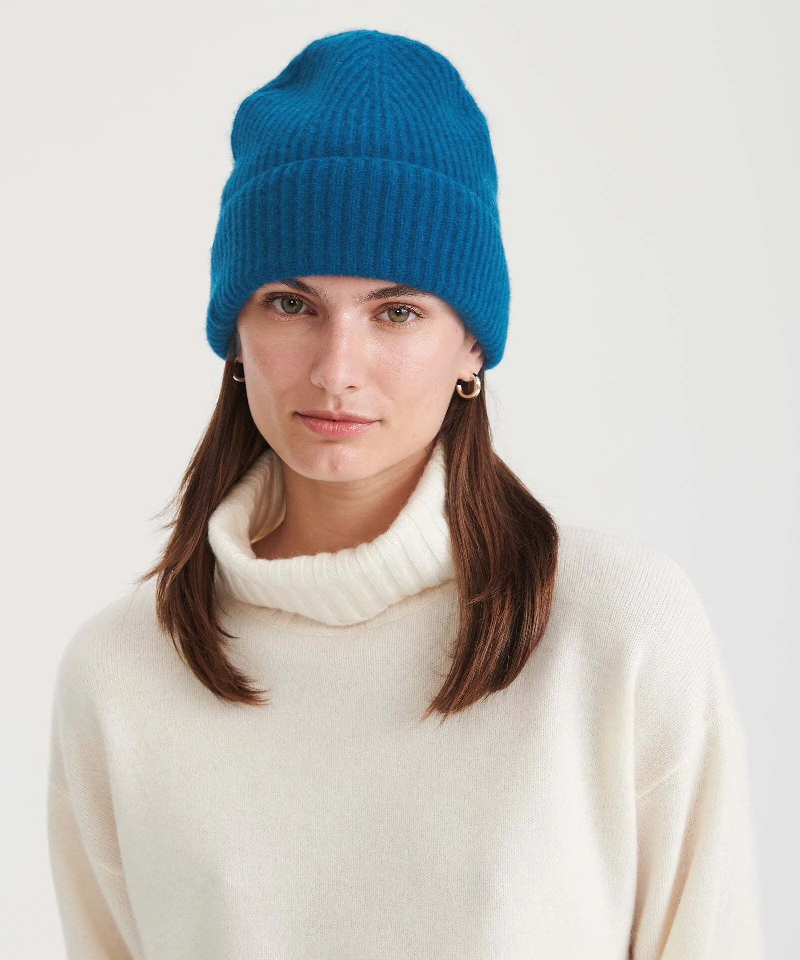 Signature Cashmere Ribbed Beanie