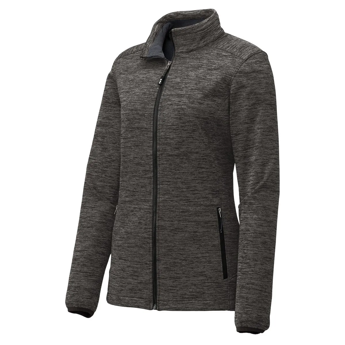 Sport-Tek Women's Grey-Black Electric Posicharge Electric Heather Soft Shell Jacket