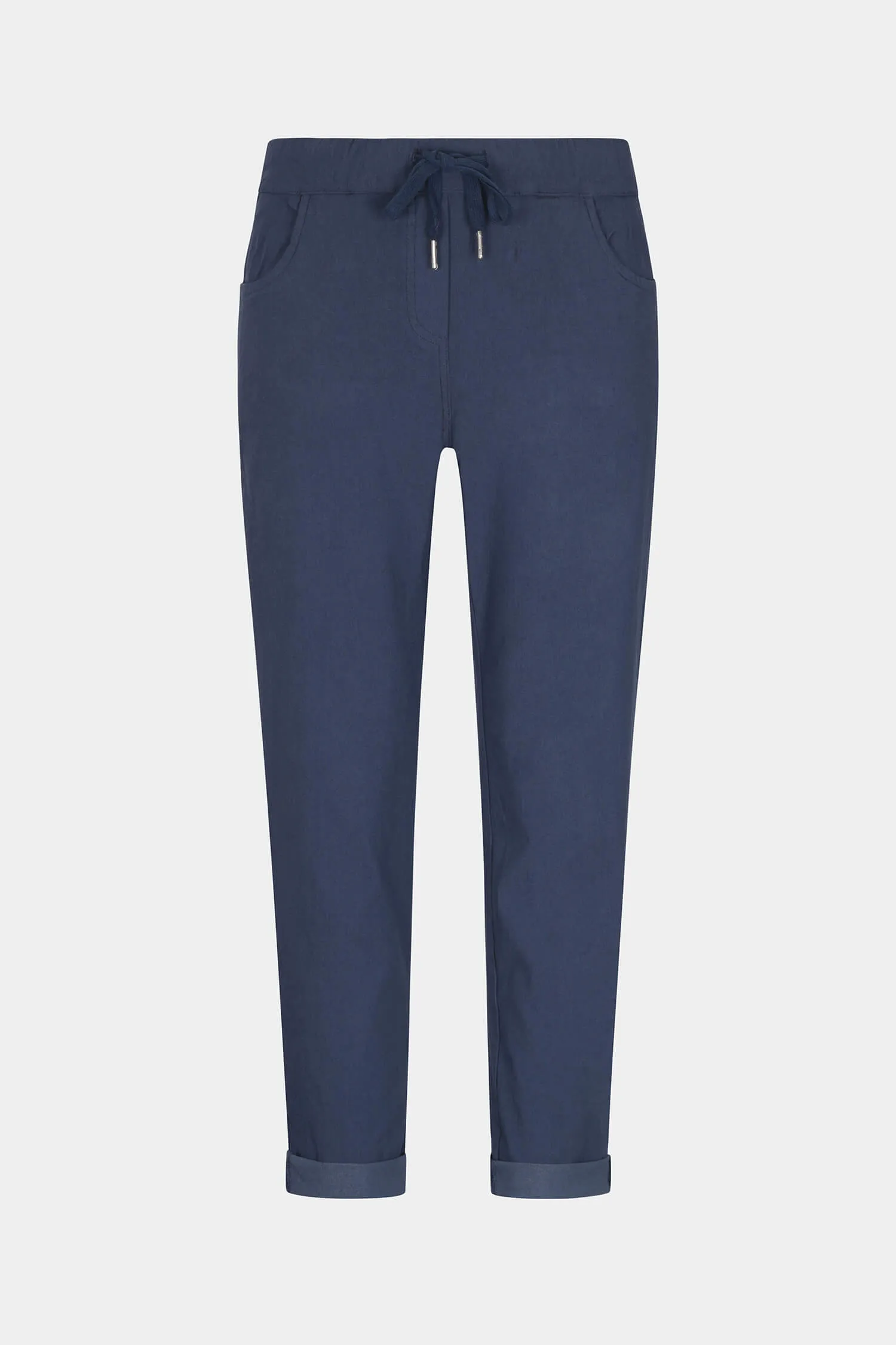 Tie-Waist Easy Fit Winter Cotton Trousers