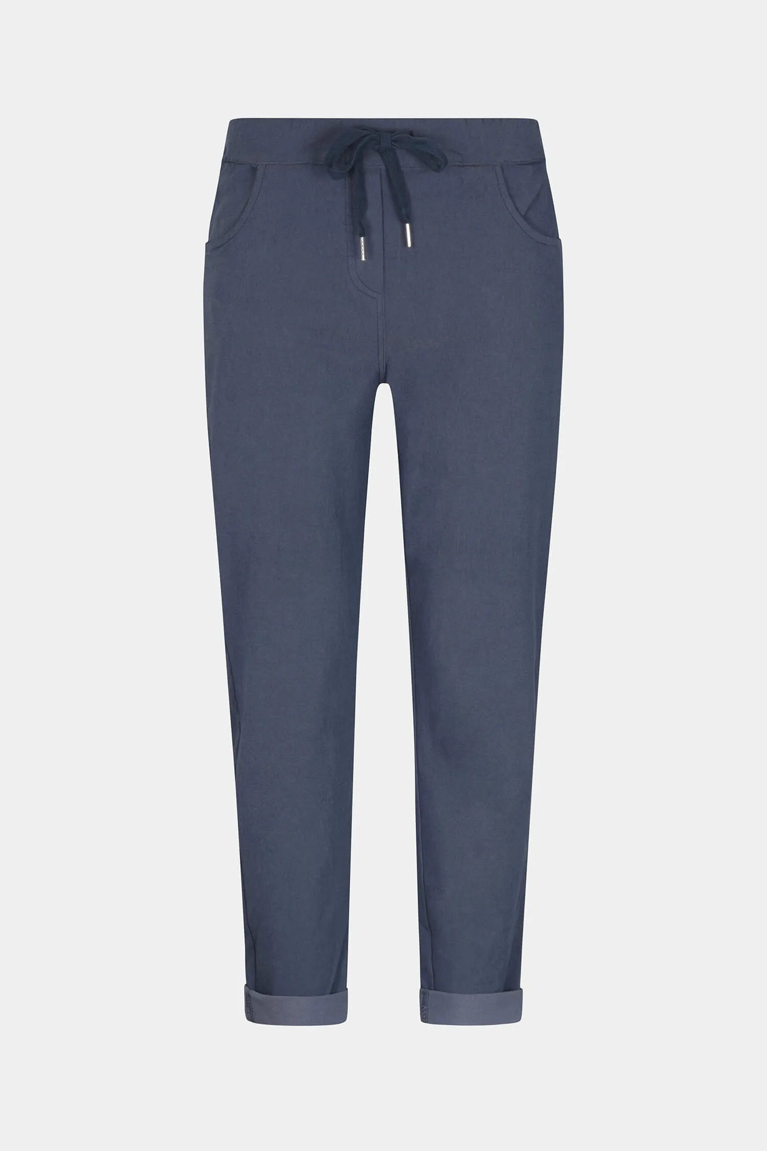 Tie-Waist Easy Fit Winter Cotton Trousers