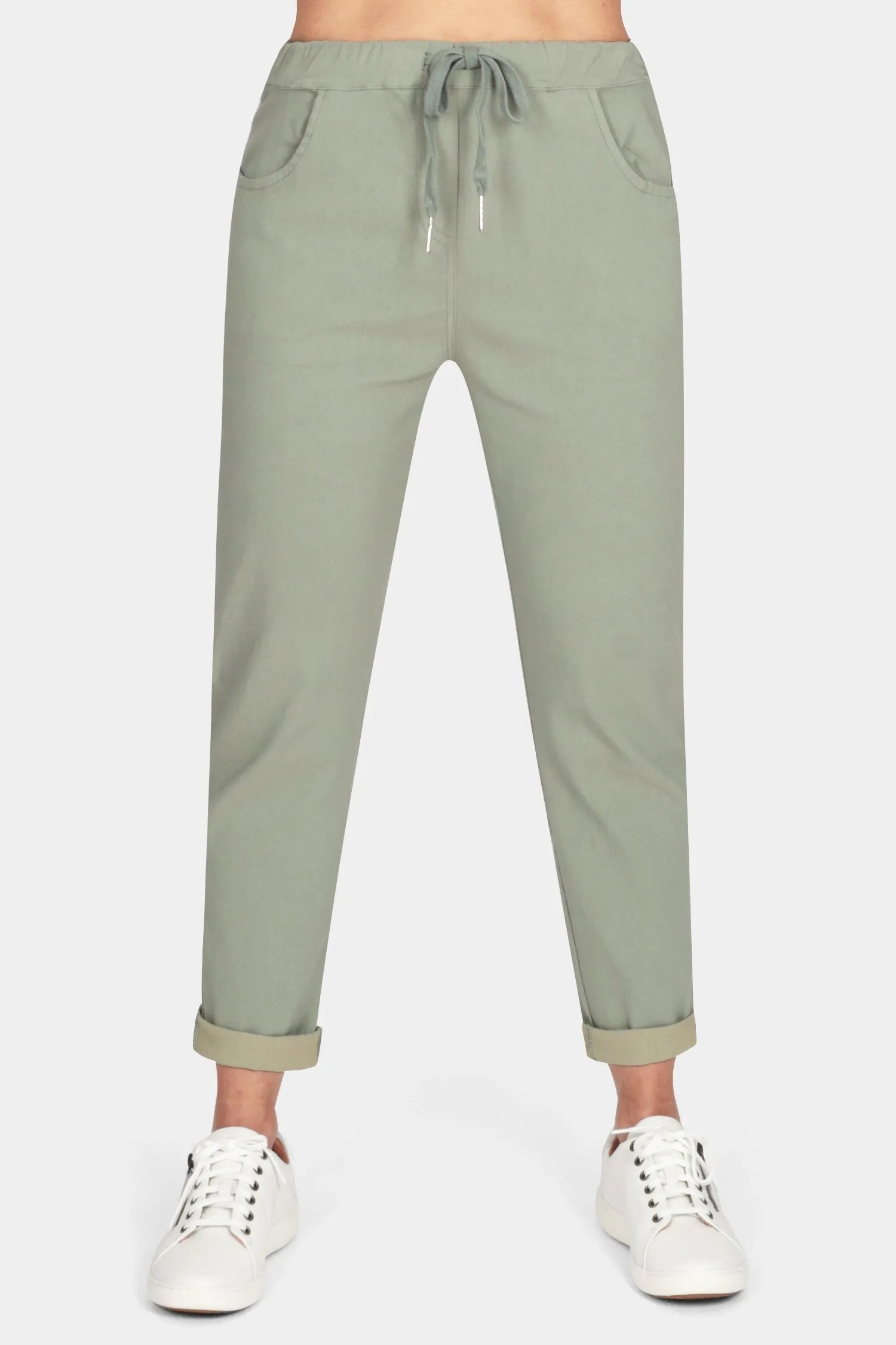 Tie-Waist Easy Fit Winter Cotton Trousers