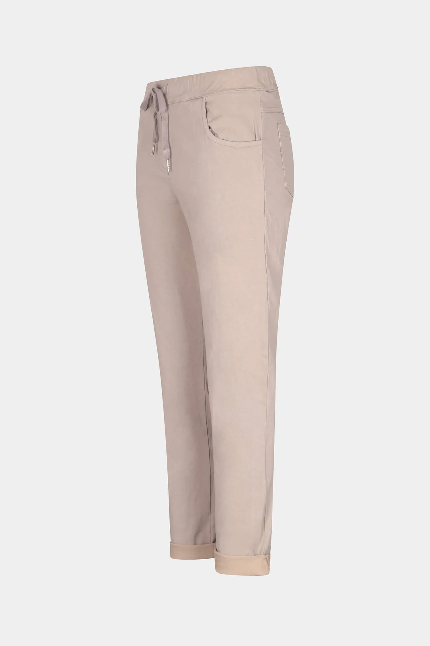 Tie-Waist Easy Fit Winter Cotton Trousers