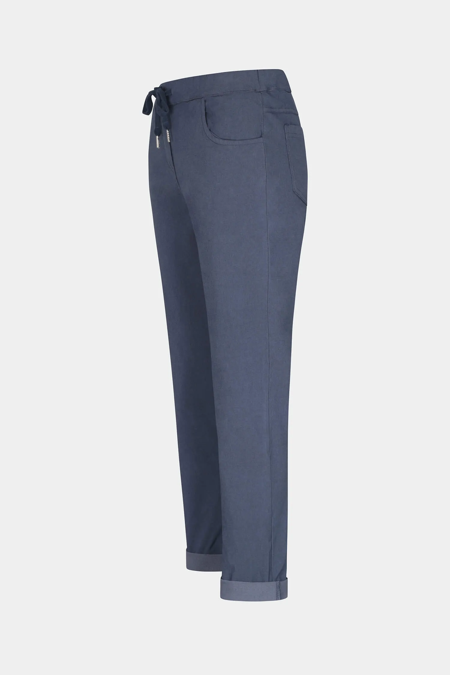 Tie-Waist Easy Fit Winter Cotton Trousers