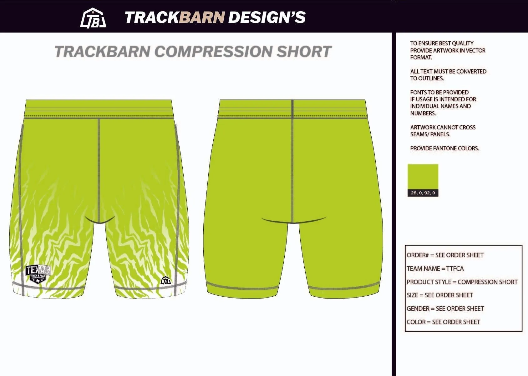 TTFCA-- Mens Short Running Tight