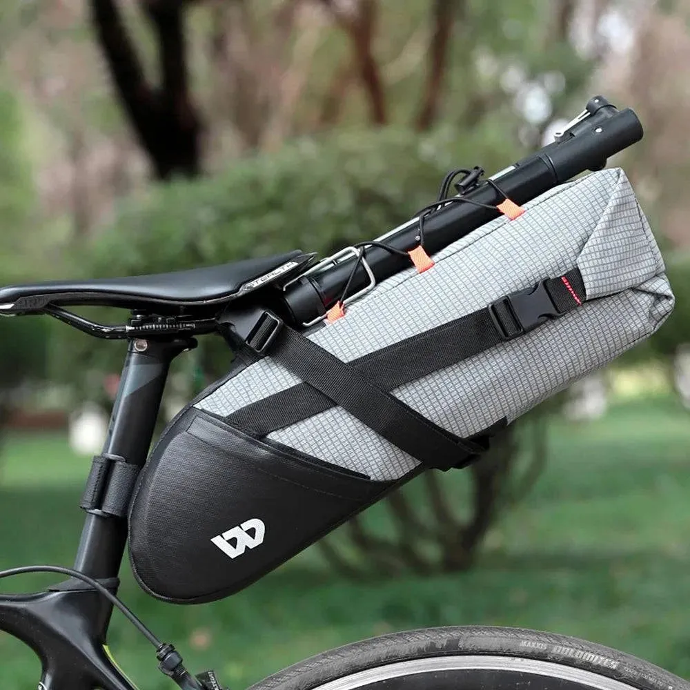 Waterproof Bike Saddle Bag 10L Bicycle Seat Bag Cycling Foldable Tail Rear Bag MTB Road Trunk Bikepacking Outdoor Travel