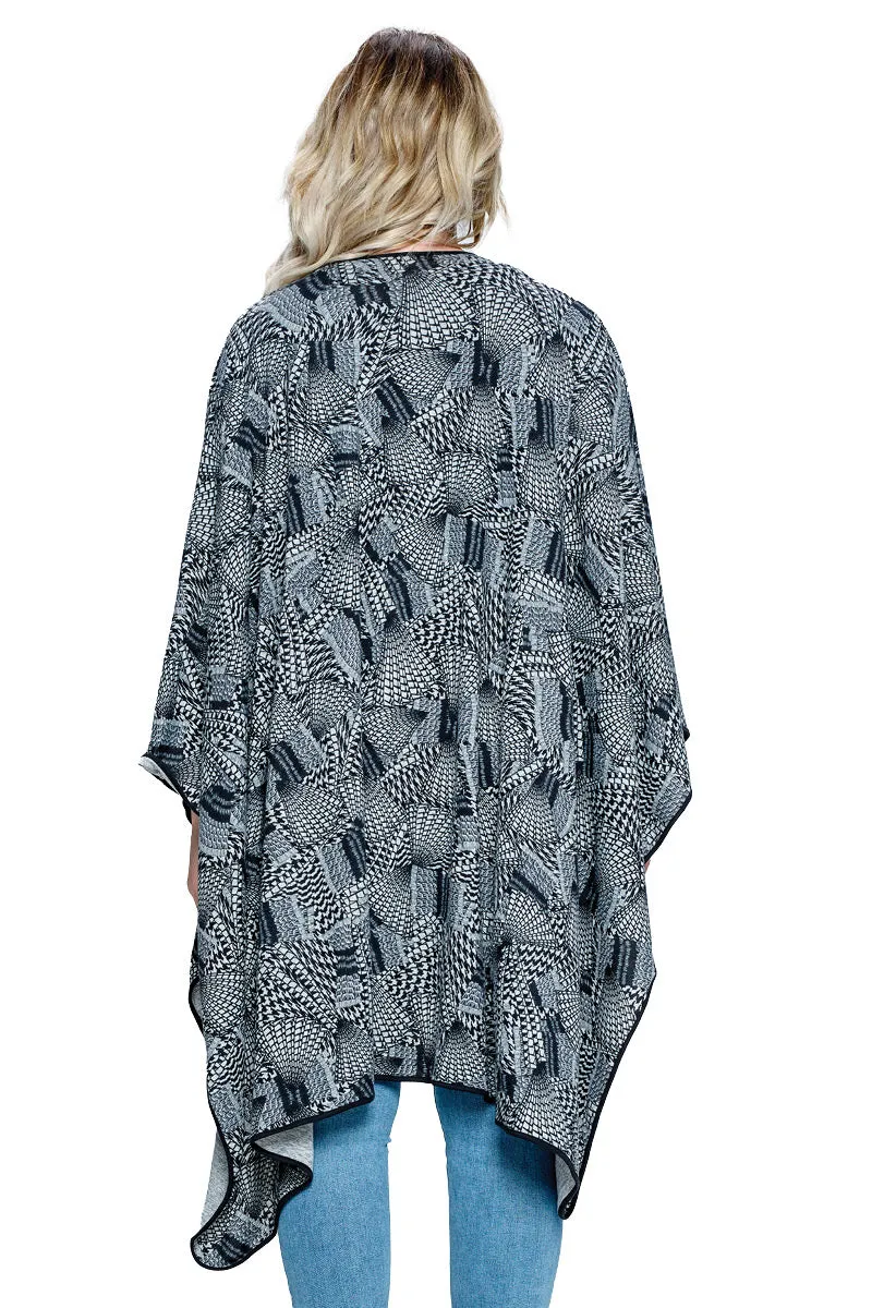 Wrap Abstract Print Loose Fit