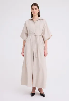 Xavier Shirt Maxi Dress - Canvas Beige